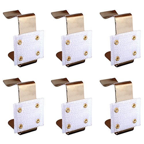 FineInno Stainless Steel Table Skirting Clips Table Cover Clamps Endurable Metal Tablecloth Holders Anti Wind for Table 1.6" – 2.3"(6pack)
