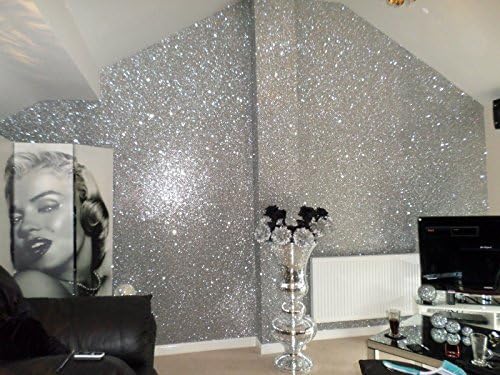 SAMPLE Chunky Glitter wallpaper Sample grade 3 (Silver)