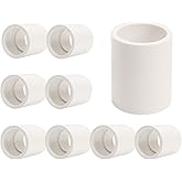 9 Pack 1Inch White PVC Pipe Coupling, Socket x Socket, Schedule 40 Heavy Duty Slip Connectors for DIY Garden Support, Sprinkler System (1 Inch)
