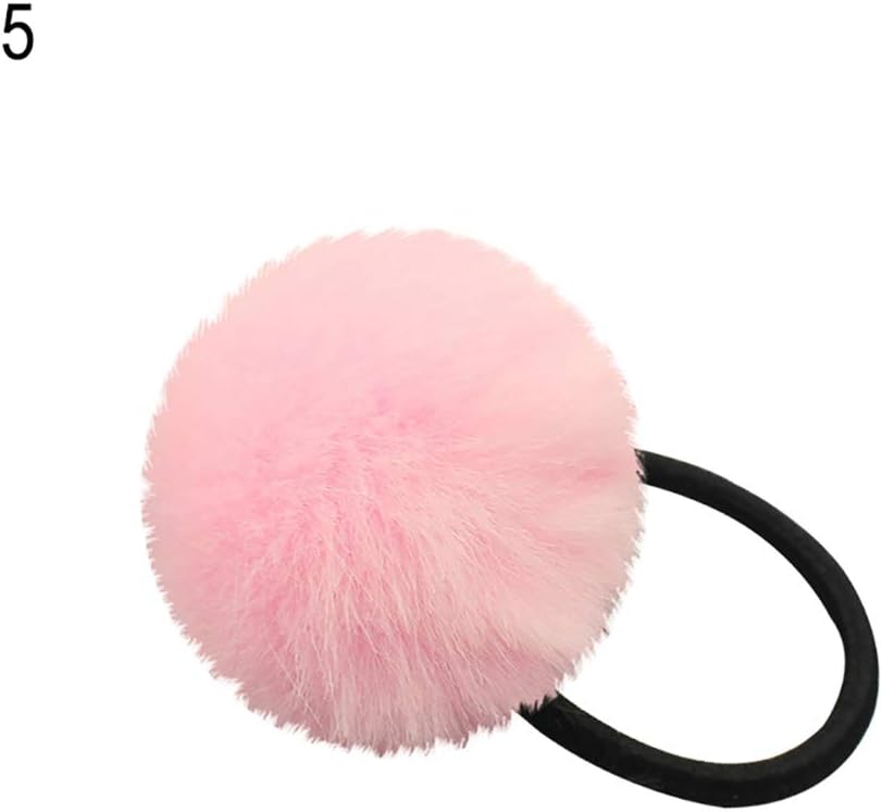 strimusimak High Elastic Women Lovely Pompom Ball Hairband Rope Ring Hair Tie Ponytail Holder Gift