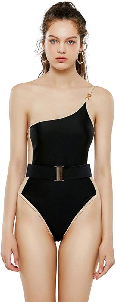 one shoulder padded swimsuit