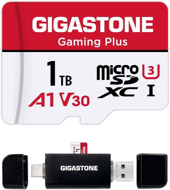 Gigastone 1TB Gaming Plus Micro SD Card Nintendo Switch 1 USB C Reader 4K