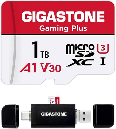 Gigastone 1TB Gaming Plus Micro SD Card Nintendo Switch 1 USB C Reader 4K