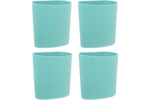 FRCOLOR 4pcs Hanging Trash Bucket for Rolling Cart Accessories, Peacock Blue Plastic Storage Bins