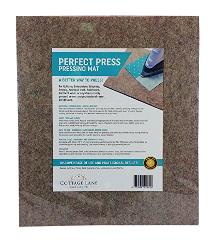 Quilter's Pressing Mat (Pad) 14 x 16(224 sq in) Quality Wool Ironing Mat. Quilting Embroidery Stitching Sewing Applique Work Patchwork Garment Work. Crisply Pressed Seams with Professional Results