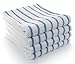 Large Turkish Beach Towel, Pool Towel with Thin Cabana Stripe, Eco Friendly, 100% Turkish Cotton, 30x60 inches by Turkuoise Towel (4, Blue)
