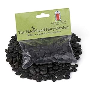 Amazon.com : Polished Black Stones for Fairy Gardens and Planters, 8