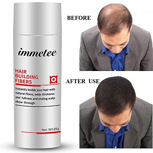 IMMETEE Keratin Hair Building Fibers Powder Conceal Instantly for Thinning Hair,Cover Up Hair Loss Natural Thickens for Men and Women-25g/0.88oz (GRAY)
