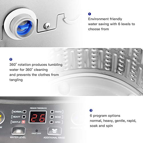 Portable Washing Machine Koswin FullAutomatic Portable Washer with 8