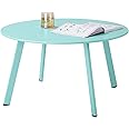 Meluvici Patio Coffee Table, Metal Steel Outdoor Round Table Weather Resistant Anti-Rust Outdoor Table, Green