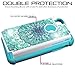 iPhone 7 case, for Apple iPhone 7 (4.7 inch) Protective Case Dual Layers Unique Design [Drop Protection Shock Resistant] Crystal Jewel Bling Case by Zase (Diamond Teal Lotus Flower)