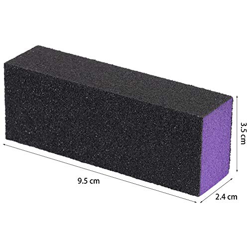 20 Pack Nail Polish Buffer Block Sanding Buffing Nail Files Pedicure Manicure Tool (Purple Black) - Thumbnail 2