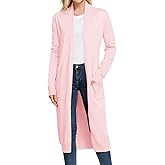 GRACE KARIN Essential Solid Open Front Maxi Long Knitted Cardigan Sweater for Women