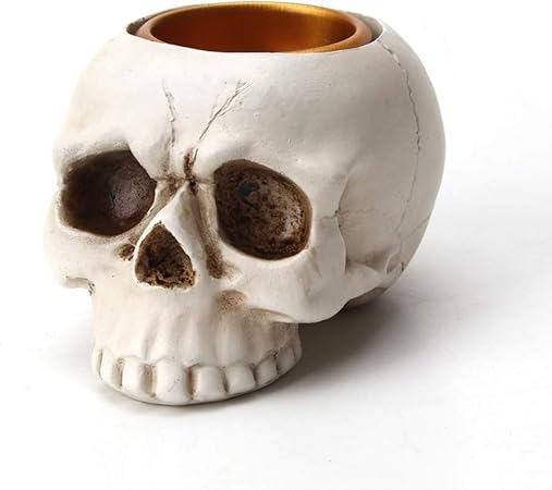 Forart Skeleton Skull Candlestick Holder Resin Candle Holder Decorative Candlestick Holder For Halloween Decoration Home Decor Accessories Amazon Co Uk Kitchen Home