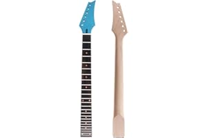 Alnicov Electric Guitar Neck Maple Head Rosewood Fretboard 24 Fret for Parts Replacement Blue