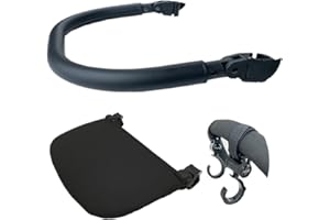 Feliliber 3 pcs/Set Stroller Accessories PU Leather Armrest, Leg Rest Board and Hook Compatible with Babyzen YOYO 2 and YOYO Stroller (Black)