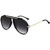SOJOS Retro Oversized 70s 90s Aviator Sunglasses for Women Men Trendy Vintage Square Sun Glasses SJ2693