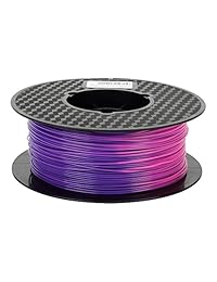 Cambia de color con el filtro PLA de la impresora 3D de temperatura, desde morado azul a rosa, 0.069 in, precisión dimensional +   0.002 in, 2.2 lbs de bobina, impresión 3D de material PLA