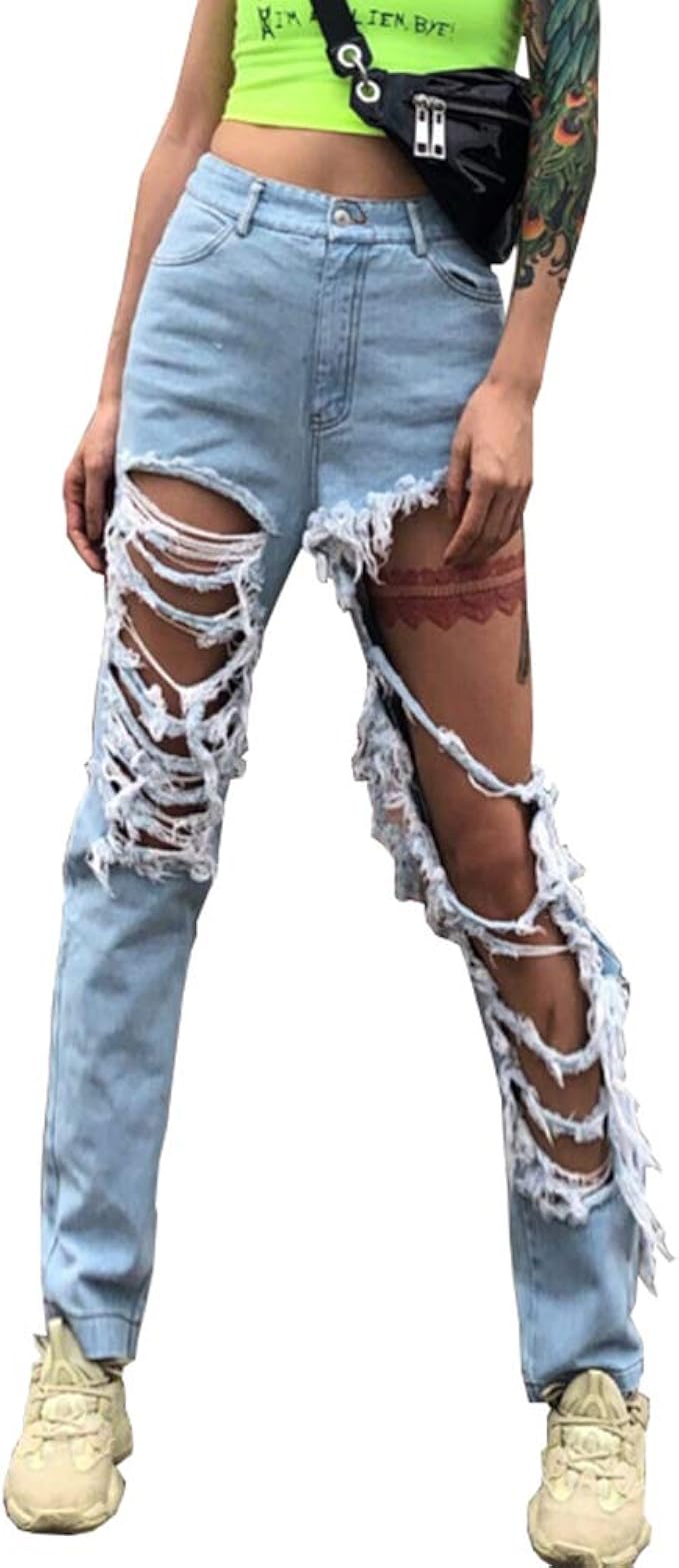 destroyed ripped jeans