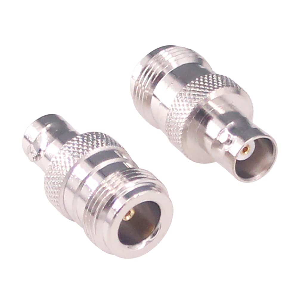 RFaha 2pcs N to BNC Coax Connector N type Female to BNC Female RF Coaxial Adapter Antenna Converter for Radio(F138-2)