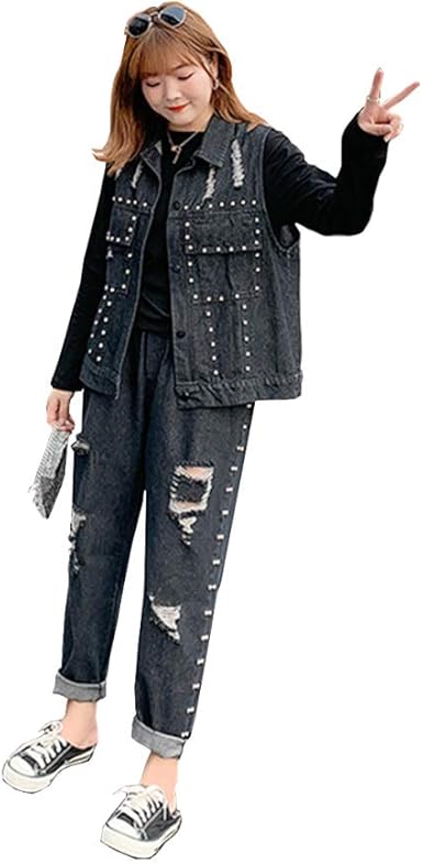 denim three piece suit