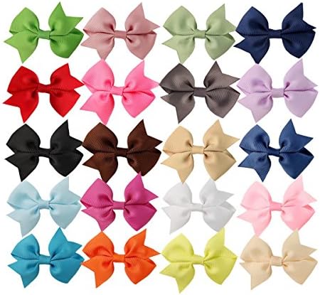 Angirl 2.7" Ribbon Hairpin Alligator Clips for Baby Girls Kids 20Pcs,Barrettes