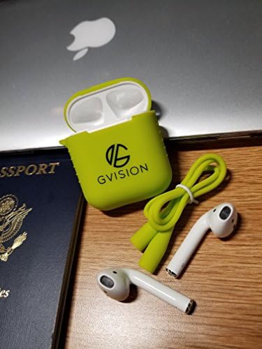 Apple Airpod Case-Premium Quality Silicone Protective Shock Resistant/Waterproof +Earbud Strap (Green)