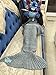 Hughapy Christmas Soft Mermaid Tail Blanket Handmade Living Room Sleeping Bag for Kids Adult (Adult, Grey)