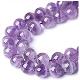 HERZWILD 180Pcs Natural Amethyst Gemstone Beads Energy Healing Crystal Stone Round Loose Gemstone Stone Beads for Jewelry Making, DIY Bracelets Necklaces (Amethyst-6mm)