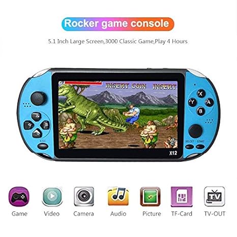 Handheld Game Console for Kids, Womdee 5.1 HD Screen 128 Bit 8GB System Portable Retro Game Console with 3000 Classic Games Built-in, Support TV Output Classic Video Games Player for Kids Adults