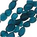 Cultured Sea Glass, Small Nugget Beads 8-16mm, 7 Pieces, Teal Blue
