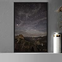 Framed Canvas Wall Art Night View Landscape Canvas Prints Home Artwork Decoration for Living Room,Bedroom - 16x24 inches