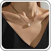 Xduargs Boho Leather Choker Necklace White Turquoise Bead Necklace Layered Leather Suede Necklace Chain Black Leather Cord Choker Necklace Teardrop Turquoise Necklace Jewelry for Women