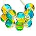 RUBYCA Mix Rainbow Gradient Murano Glass Beads European Charm Bracelet Spacer DIY Silver Color 50pcs