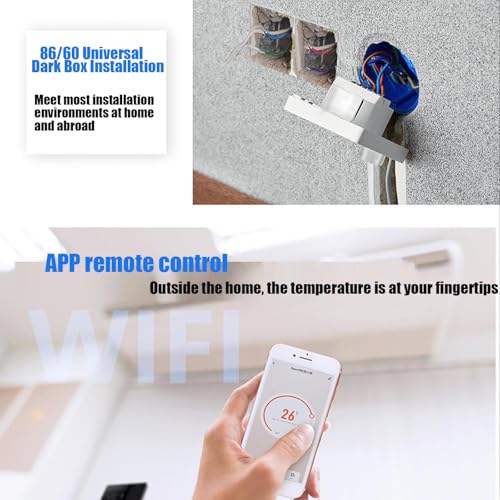ALISMAEEL WiFi Smart Thermostat Air Conditioner Temperature Controller 2 Pipe for Home, HVAC Fan Coil Thermostat Smart Temperature Controller App and Voice Control