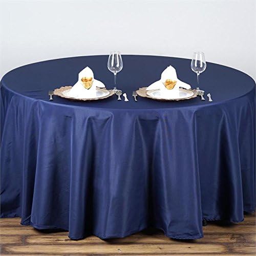 Doolova 90'' NAVY BLUE Wholesale Polyester Round Tablecloth For Wedding Banquet Restaurant