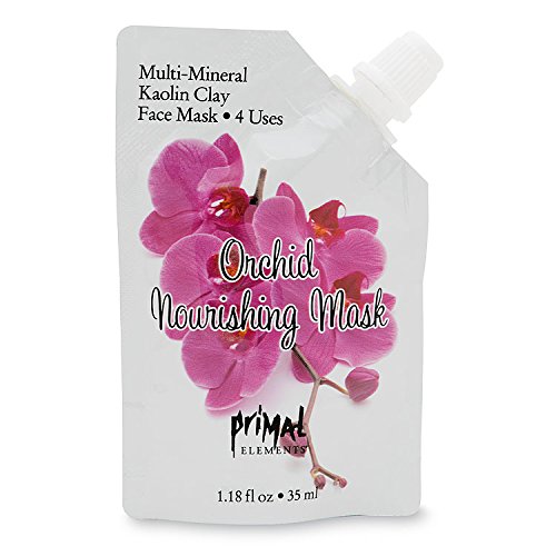 Primal ElementsFace Mask, Clay Mud Facial Treatment, Multi-Use Package, 1.18 oz - Orchid Nourishing
