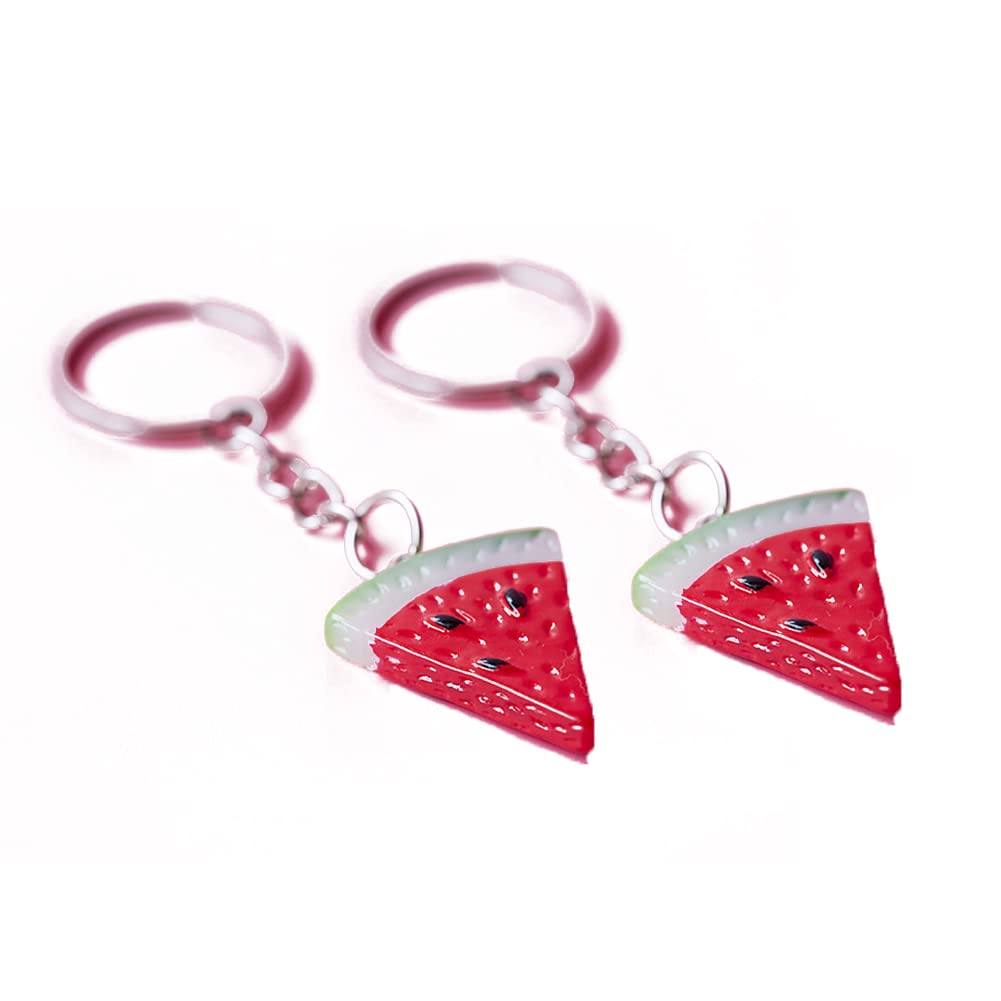 ARFUKA Keyring Imitation Watermelon Slices Pendant Keychain Key Holder Key Chain Women Men Gift for Birthday Christmas Festival Pack of 2