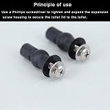 nuoshen 6 Pack Toilet Seat Screws Hinges Rubber Top Nuts Fixings Blind Hole view 6
