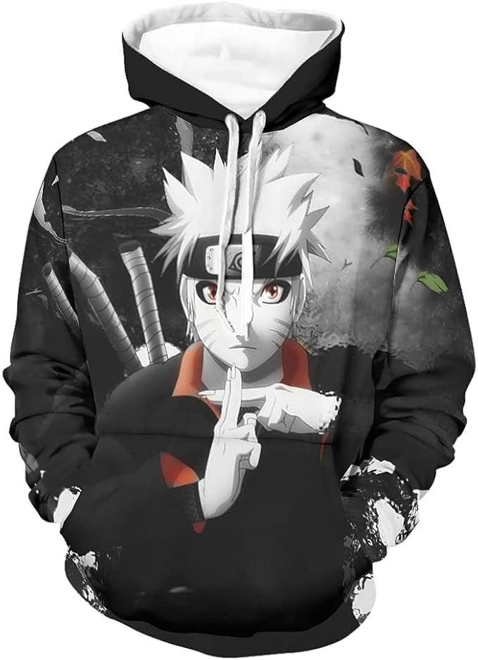 Naruto Sweater Soft Comfort Hoodies With Forked Kangaroo Pocket For Men 
