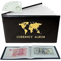 Paper Money World Currency Collection Album Book Binder,40 Pockets