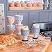 Nicola Spring 6X 3 Colours Hand-Printed Egg Cup Set - Porcelain Breakfast Hard Soft Boiled Eggs Holder