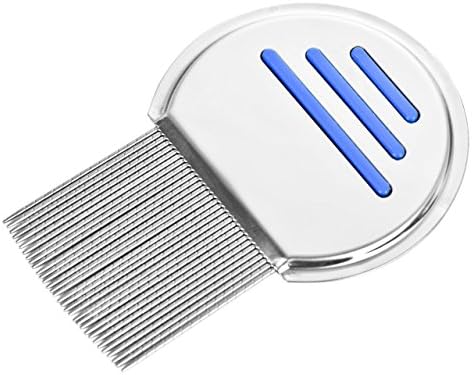 Yiyu Premium Dogs Cats Pets Flea Lice Comb Stainless Steel (Mode A with Lines,Blue)