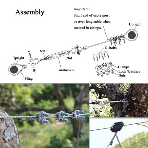 Hot Sale Ctsc 95 Foot Zip Line Kit For Kids And Adult Less Then