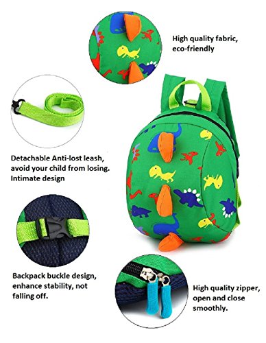 Kids backpack boys, dinosaur children backpack, Anti-lost children backpack, Toddler backpack for school, nursery, kindergarten, cute cartoon backpack for toddler kids boys and girls