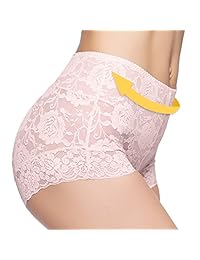 La tentación de Eve Lily Bragas de encaje de cintura alta para dama Ropa interior sin costuras Adelgazamiento Cobertura completa