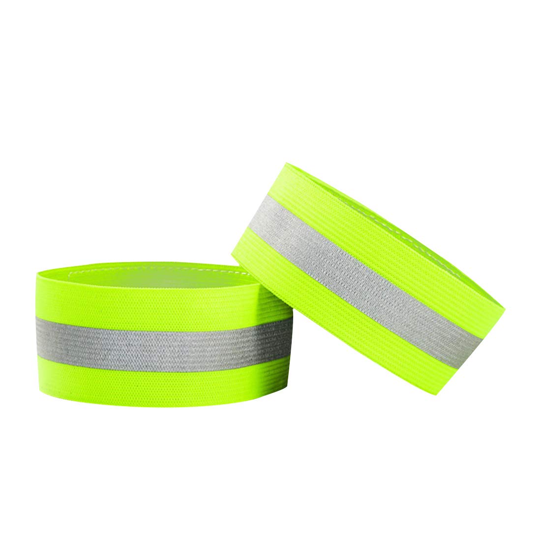 2 Pack High Visibility Reflective Wristbands/Ankle Bands at Night,Safety for Cycling/Running/Jogging/Bike
