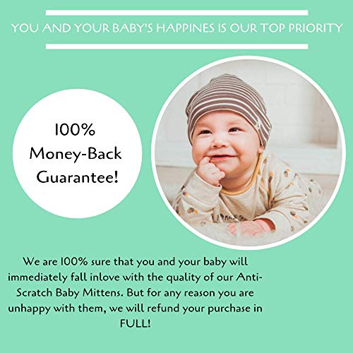 image for BabyBliss 100% Cotton Anti-Scratch Baby Mittens (For Babies Weighing 8