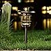 SOLPEX 6 Pack Solar Path Lights Outdoor, Glass and Bronze Finished, High Lumen Output 2 Bright LEDs Light, Waterproof Automatic Solar Lights for Patio, Yard, Lawn, Garden