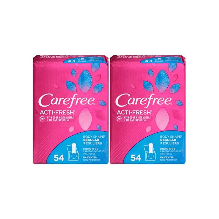 Carefree Body Shape Regular Unscented, 54-count (Pack of 2)